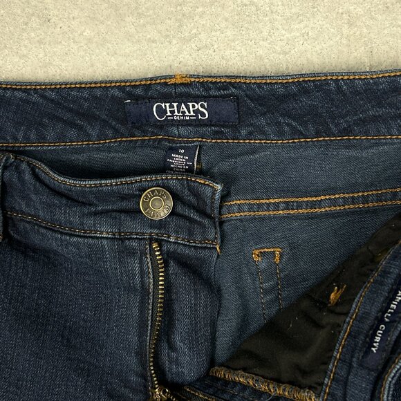 Chaps Jeans Womens 10 (30x28) Daniella Curvy Fit Straight Blue Stretch Denim - Picture 6 of 14